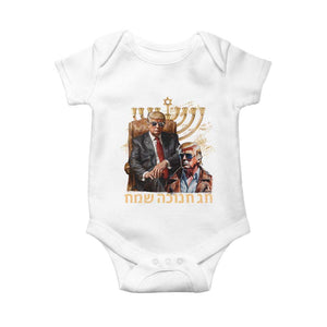 Funny Hanukkah Trump Baby Onesie Feliz Januca Ladino Jewish Sephardic TS09 White Print Your Wear