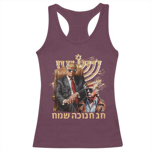 Funny Hanukkah Trump Racerback Tank Top Feliz Januca Ladino Jewish Sephardic TS09 Maroon Print Your Wear