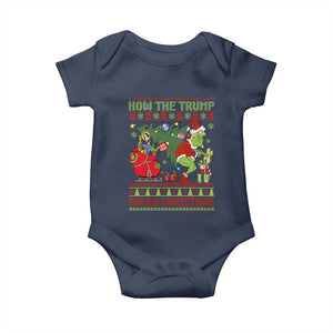 Funny Xmas Trump Baby Onesie How The Trump Saved Christmas TS09 Navy Print Your Wear