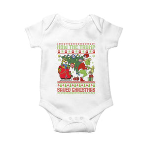 Funny Xmas Trump Baby Onesie How The Trump Saved Christmas TS09 White Print Your Wear