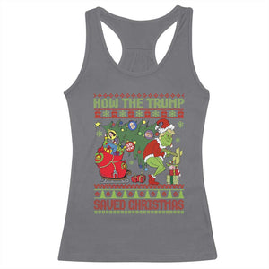Funny Xmas Trump Racerback Tank Top How The Trump Saved Christmas TS09 Charcoal Print Your Wear