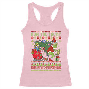 Funny Xmas Trump Racerback Tank Top How The Trump Saved Christmas TS09 Light Pink Print Your Wear