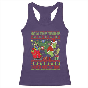Funny Xmas Trump Racerback Tank Top How The Trump Saved Christmas TS09 Purple Print Your Wear