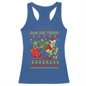 Funny Xmas Trump Racerback Tank Top How The Trump Saved Christmas TS09 Royal Blue Print Your Wear