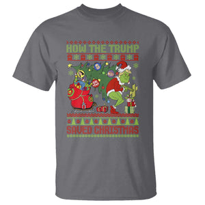 Funny Xmas Trump T Shirt How The Trump Saved Christmas TS09 Charcoal Print Your Wear