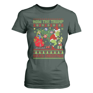 Funny Xmas Trump T Shirt For Women How The Trump Saved Christmas TS09 Dark Forest Green Print Your Wear