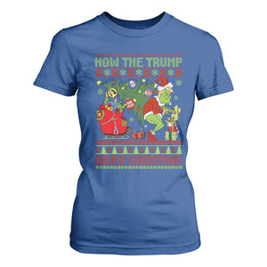 Funny Xmas Trump T Shirt For Women How The Trump Saved Christmas TS09 Royal Blue Print Your Wear