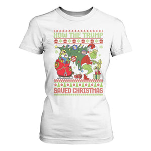 Funny Xmas Trump T Shirt For Women How The Trump Saved Christmas TS09 White Print Your Wear