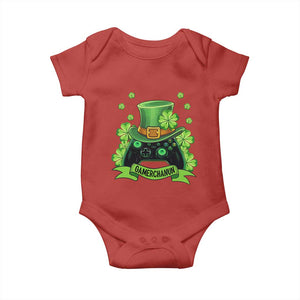 St Patrick's Day Baby Onesie Gamerchaun Video Game Funny Lucky Gamer TS09 Red Print Your Wear