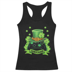 St Patrick's Day Racerback Tank Top Gamerchaun Video Game Funny Lucky Gamer TS09 Black Print Your Wear