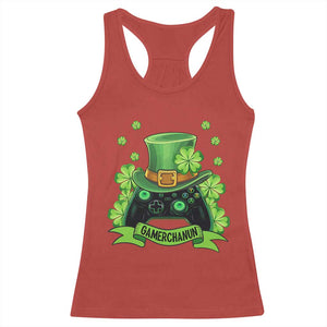 St Patrick's Day Racerback Tank Top Gamerchaun Video Game Funny Lucky Gamer TS09 Red Print Your Wear