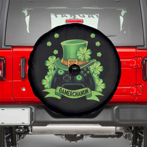 St Patrick's Day Spare Tire Cover Gamerchaun Video Game Funny Lucky Gamer TS09 Black Print Your Wear