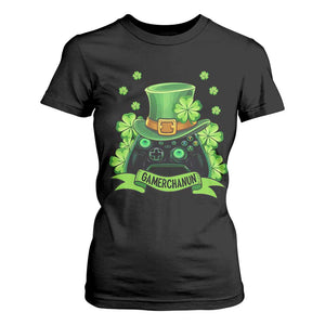St Patrick's Day T Shirt For Women Gamerchaun Video Game Funny Lucky Gamer TS09 Black Print Your Wear