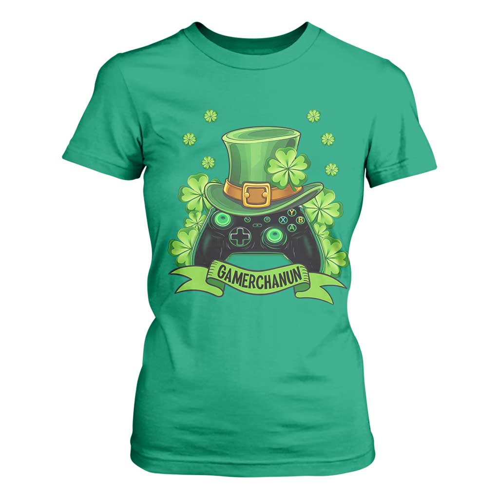 St Patrick's Day T Shirt For Women Gamerchaun Video Game Funny Lucky Gamer TS09 Irish Green Print Your Wear
