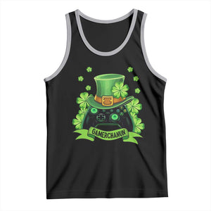 St Patrick's Day Tank Top Gamerchaun Video Game Funny Lucky Gamer TS09 Black Athletic Heather Print Your Wear