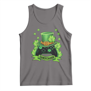 St Patrick's Day Tank Top Gamerchaun Video Game Funny Lucky Gamer TS09 Deep Heather Print Your Wear