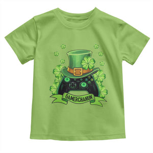 St Patrick's Day Toddler T Shirt Gamerchaun Video Game Funny Lucky Gamer TS09 Lime Print Your Wear