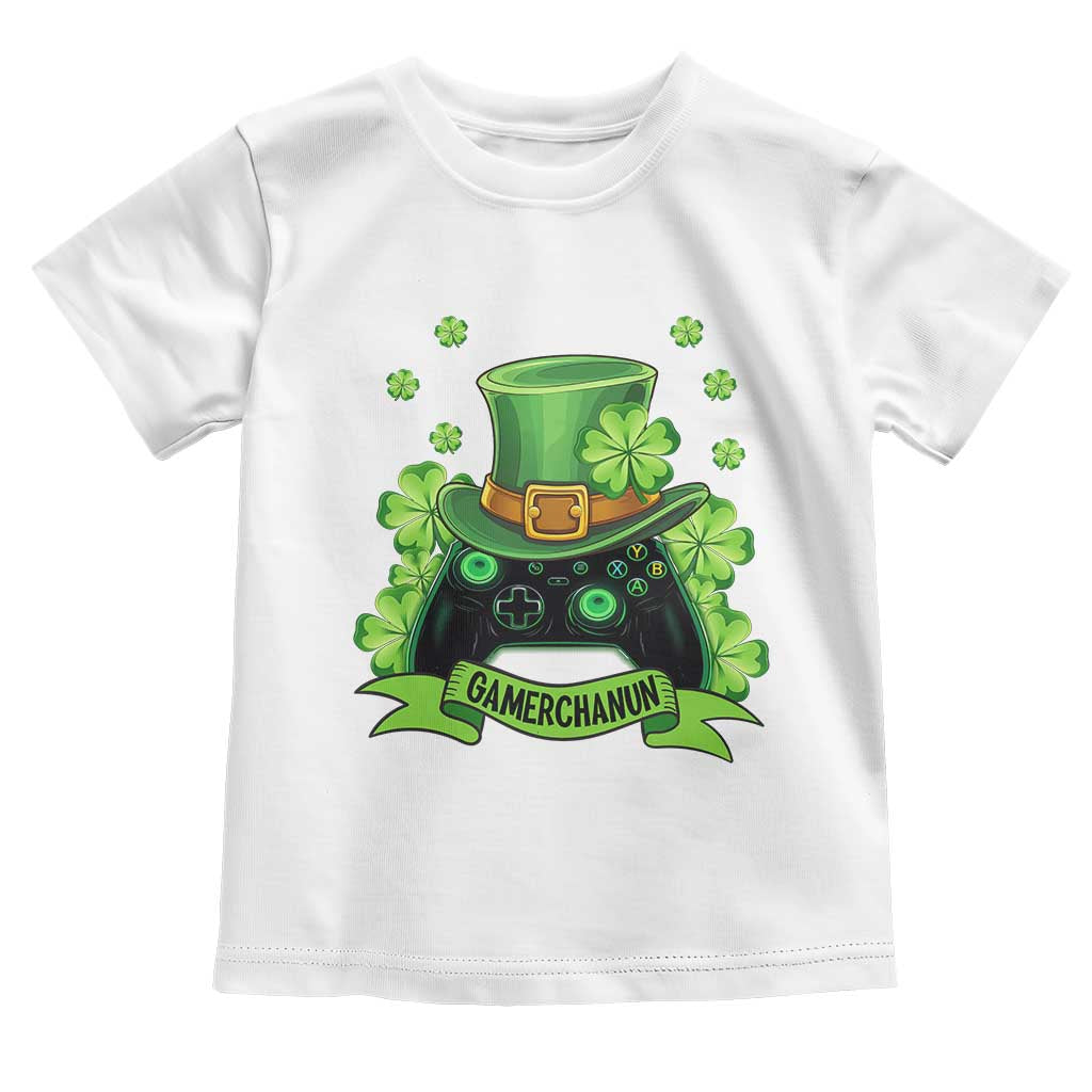 St Patrick's Day Toddler T Shirt Gamerchaun Video Game Funny Lucky Gamer TS09 White Print Your Wear
