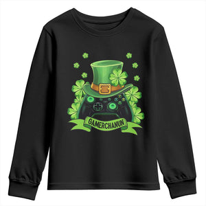 St Patrick's Day Youth Sweatshirt Gamerchaun Video Game Funny Lucky Gamer TS09 Black Print Your Wear