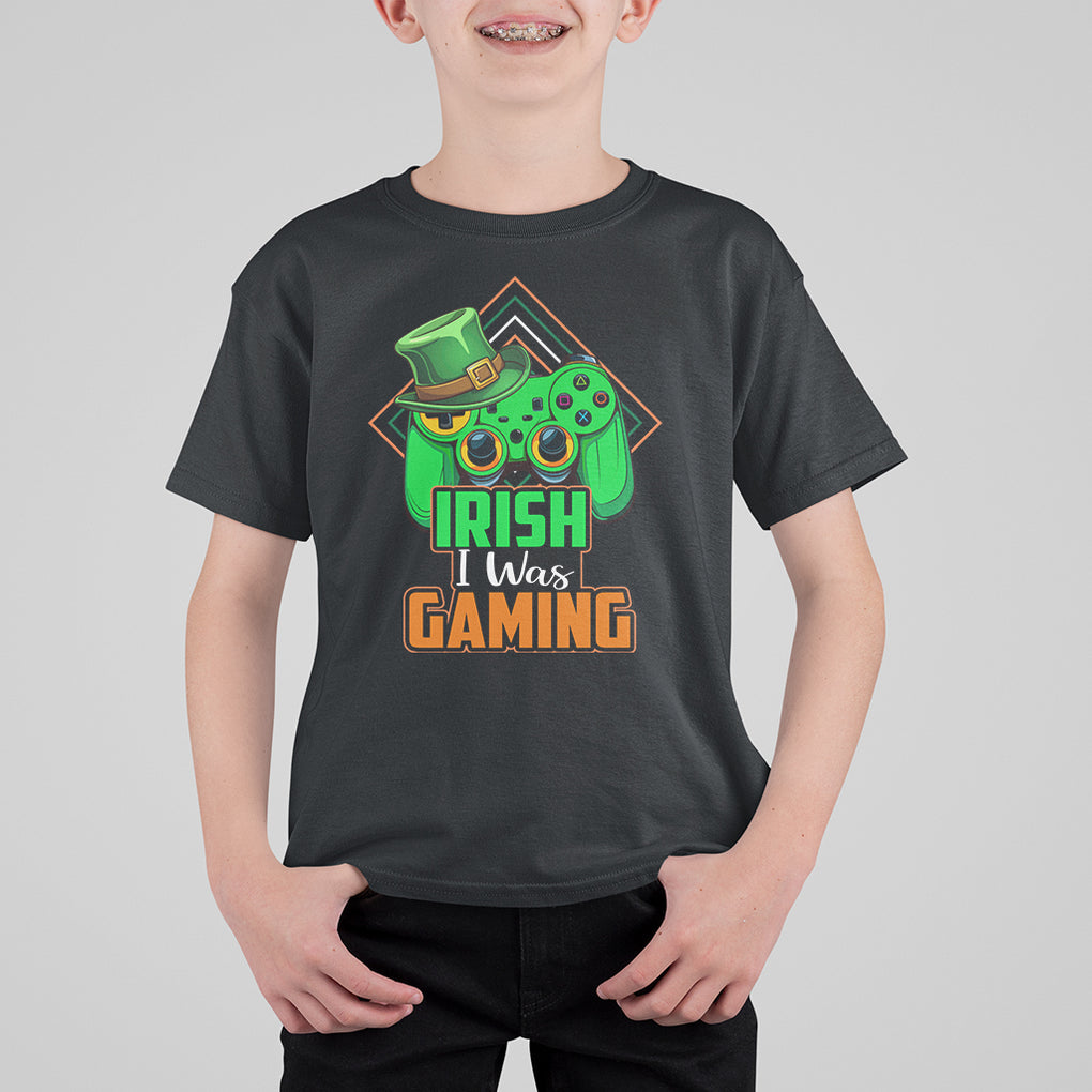 St. Patrick's Day T Shirt For Kid Irish I Was Gaming Funny Lucky Shamrocks Gamer TS09 Black Printyourwear