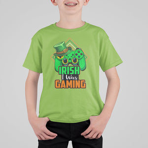St. Patrick's Day T Shirt For Kid Irish I Was Gaming Funny Lucky Shamrocks Gamer TS09 Lime Printyourwear