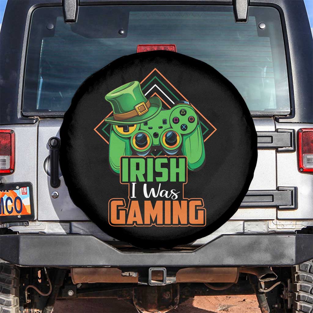 St Patrick's Day Spare Tire Cover Irish I Was Gaming Funny Lucky Shamrocks Gamer TS09 No hole Black Print Your Wear