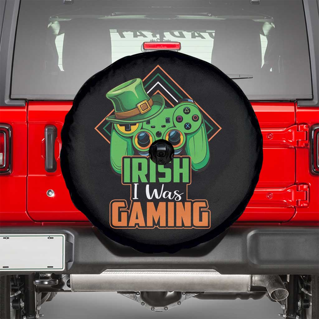 St Patrick's Day Spare Tire Cover Irish I Was Gaming Funny Lucky Shamrocks Gamer TS09 Black Print Your Wear
