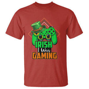 St. Patrick's Day T Shirt Irish I Was Gaming Funny Lucky Shamrocks Gamer TS09 Red Printyourwear