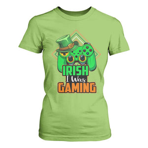 St Patrick's Day T Shirt For Women Irish I Was Gaming Funny Lucky Shamrocks Gamer TS09 Lime Print Your Wear