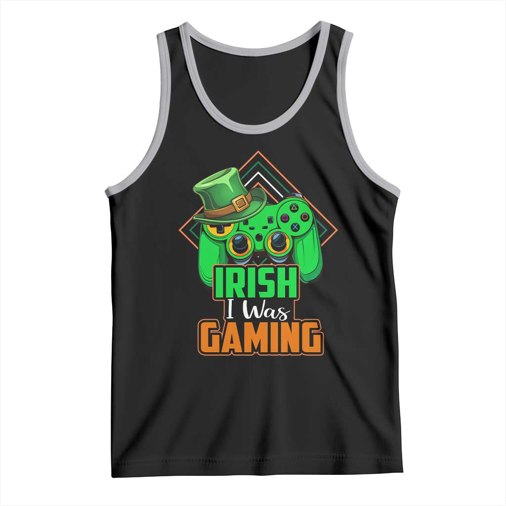 St Patrick's Day Tank Top Irish I Was Gaming Funny Lucky Shamrocks Gamer TS09 Black Athletic Heather Print Your Wear