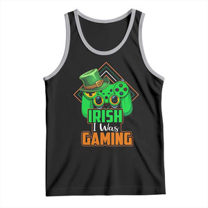 St Patrick's Day Tank Top Irish I Was Gaming Funny Lucky Shamrocks Gamer TS09 Black Athletic Heather Print Your Wear