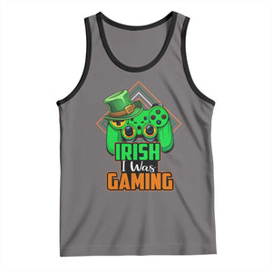 St Patrick's Day Tank Top Irish I Was Gaming Funny Lucky Shamrocks Gamer TS09 Deep Heather Black Print Your Wear