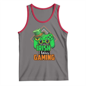 St Patrick's Day Tank Top Irish I Was Gaming Funny Lucky Shamrocks Gamer TS09 Deep Heather Red Print Your Wear