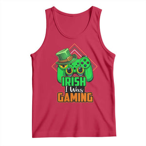 St Patrick's Day Tank Top Irish I Was Gaming Funny Lucky Shamrocks Gamer TS09 Red Print Your Wear