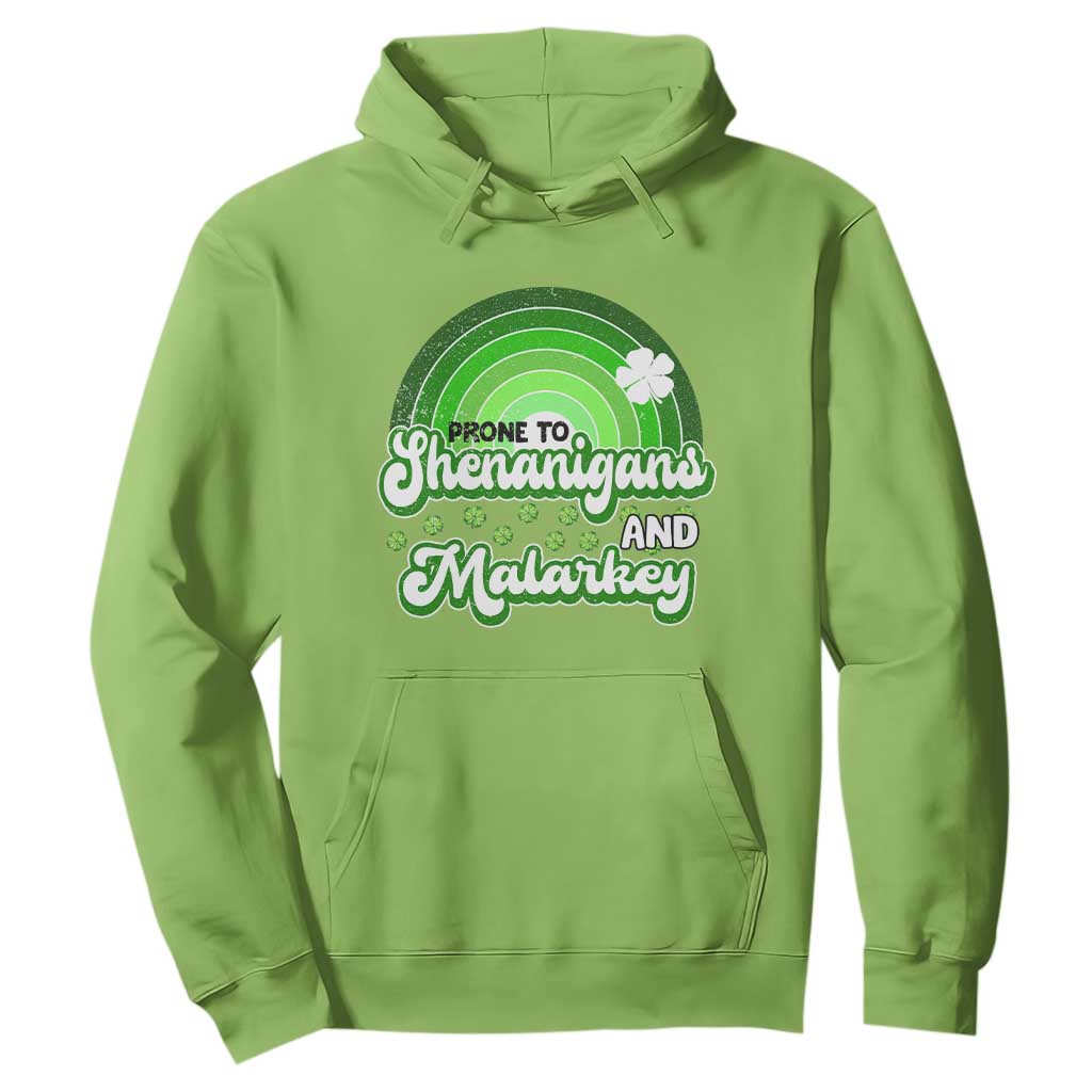 Funny St Patrick's Day Hoodie Prone To Shenanigans And Malarkey TS09 Lime Print Your Wear
