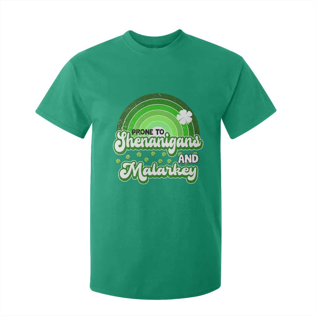 Funny St Patrick's Day T Shirt For Kid Prone To Shenanigans And Malarkey TS09 Irish Green Print Your Wear