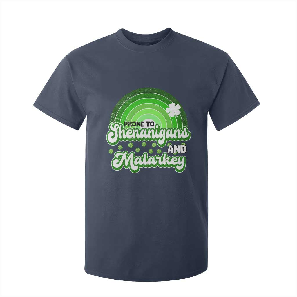 Funny St Patrick's Day T Shirt For Kid Prone To Shenanigans And Malarkey TS09 Navy Print Your Wear