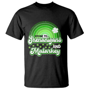 Funny St Patrick's Day T Shirt Prone To Shenanigans And Malarkey TS09 Black Print Your Wear