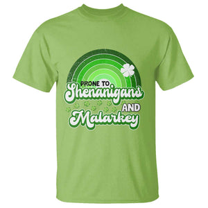Funny St Patrick's Day T Shirt Prone To Shenanigans And Malarkey TS09 Lime Print Your Wear