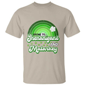 Funny St Patrick's Day T Shirt Prone To Shenanigans And Malarkey TS09 Sand Print Your Wear