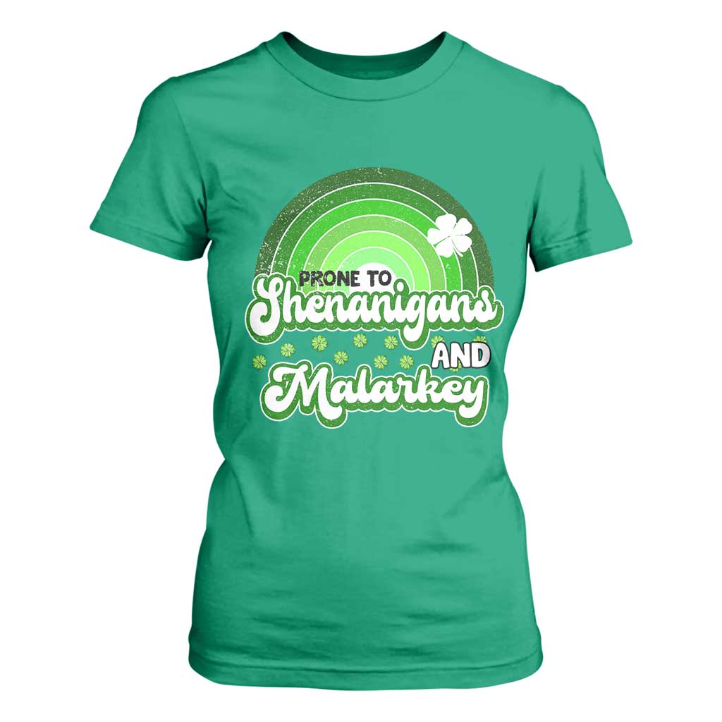 Funny St Patrick's Day T Shirt For Women Prone To Shenanigans And Malarkey TS09 Irish Green Print Your Wear