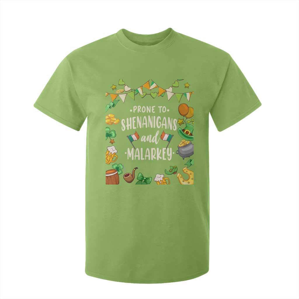 St Patrick's Day T Shirt For Kid Funny Prone To Shenanigans And Malarkey TS09 Lime Print Your Wear