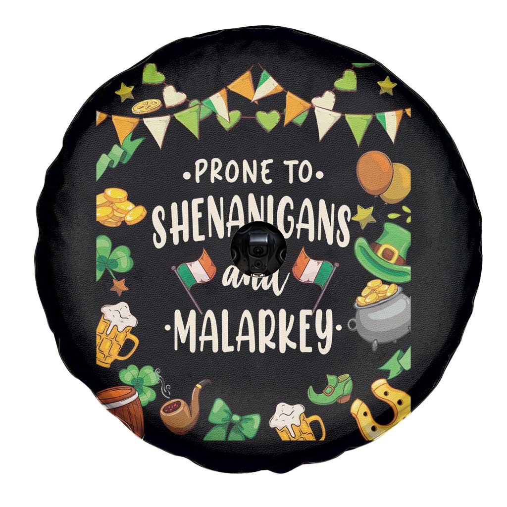 St Patrick's Day Spare Tire Cover Funny Prone To Shenanigans And Malarkey TS09 Print Your Wear