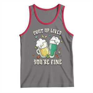 St Patrick's Day Tank Top Beer Drinking Shut Up Liver You're Fine TS09 Deep Heather Red Print Your Wear
