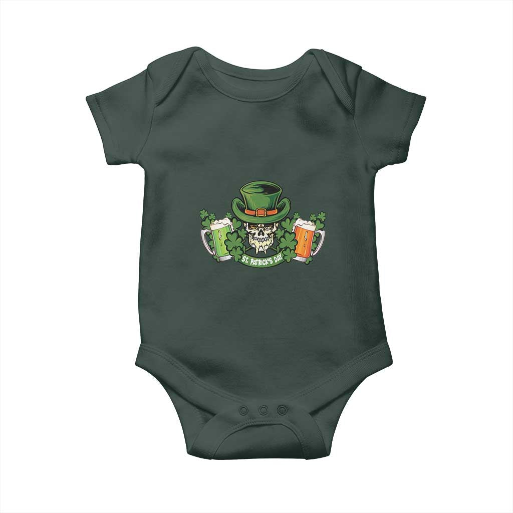 St Patrick's Day Baby Onesie Irish Beer Funny Skeleton Drinking TS09 Print Your Wear