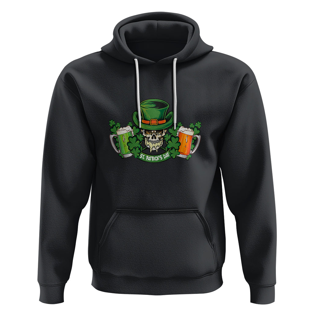 St. Patrick's Day Hoodie Irish Beer Funny Skeleton Drinking TS09 Black Printyourwear