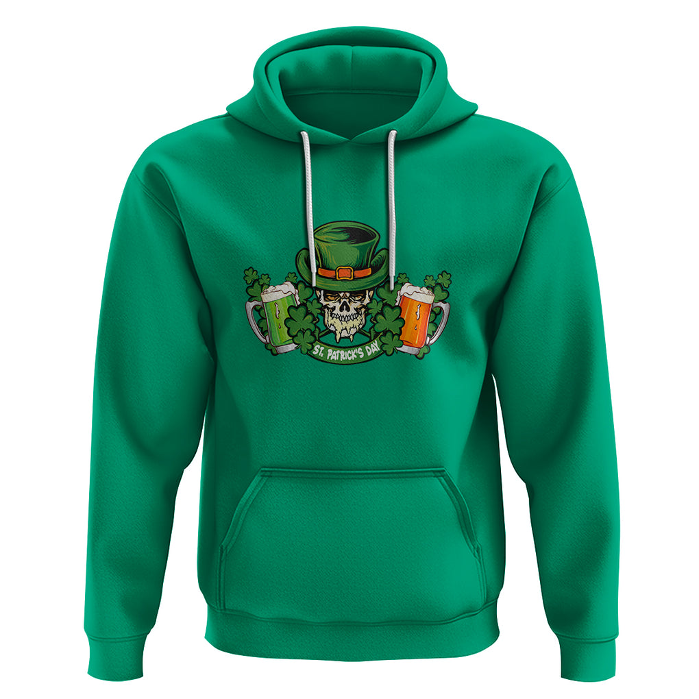 St. Patrick's Day Hoodie Irish Beer Funny Skeleton Drinking TS09 Irish Green Printyourwear