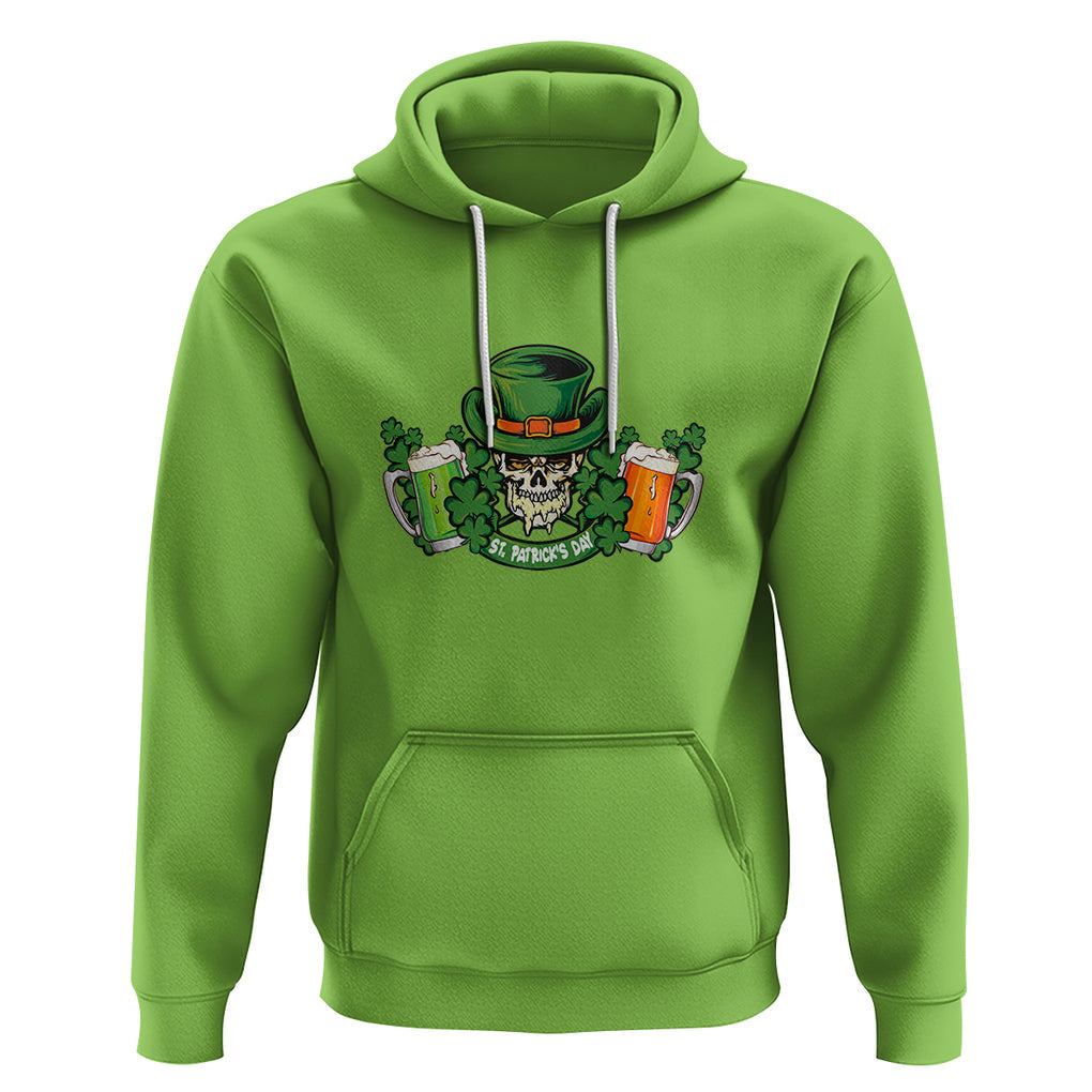 St. Patrick's Day Hoodie Irish Beer Funny Skeleton Drinking TS09 Lime Printyourwear