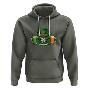St. Patrick's Day Hoodie Irish Beer Funny Skeleton Drinking TS09 Military Green Printyourwear