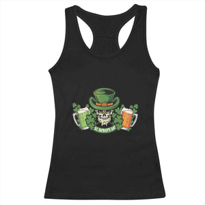 St Patrick's Day Racerback Tank Top Irish Beer Funny Skeleton Drinking TS09 Black Print Your Wear